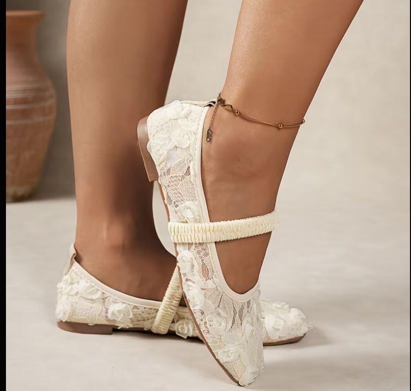 1Pair Ballerina Flats, Mesh pumps