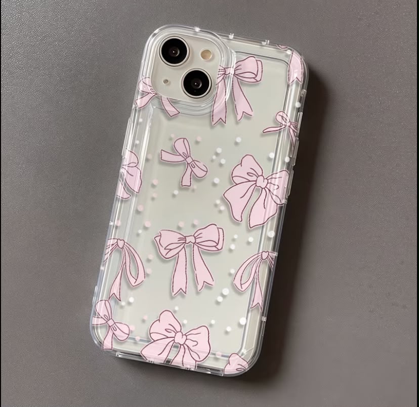 Pink Bow Clear Phone Case