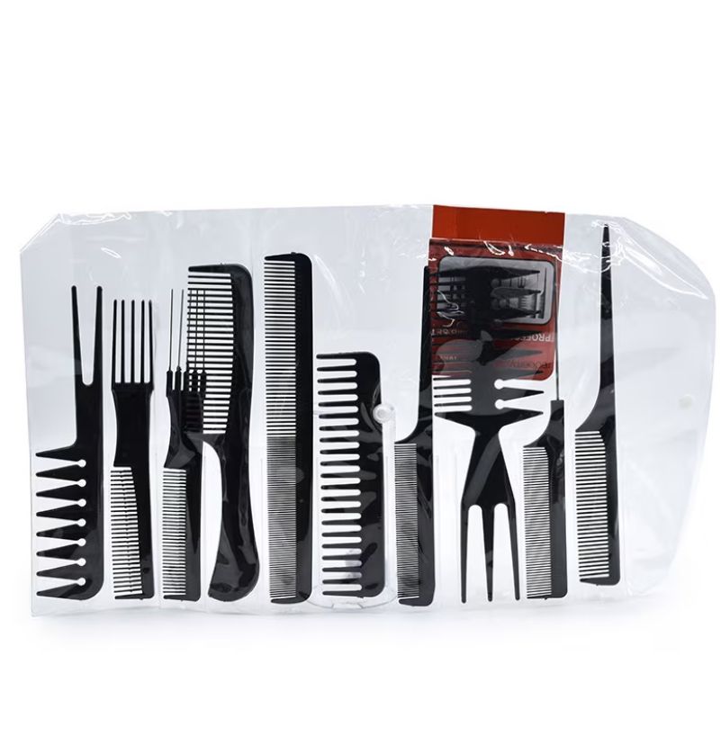 10pc Of Hair Combs, Salon Styling Combs