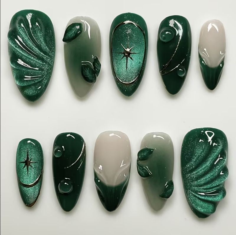 24pcs Almond Press-on Acrylic Nails
