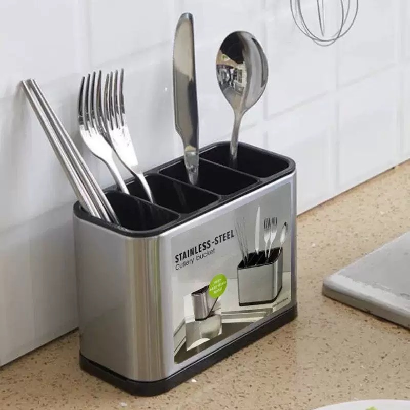 Cutlery Bucket, Stainless Steel, Cutlery Holder