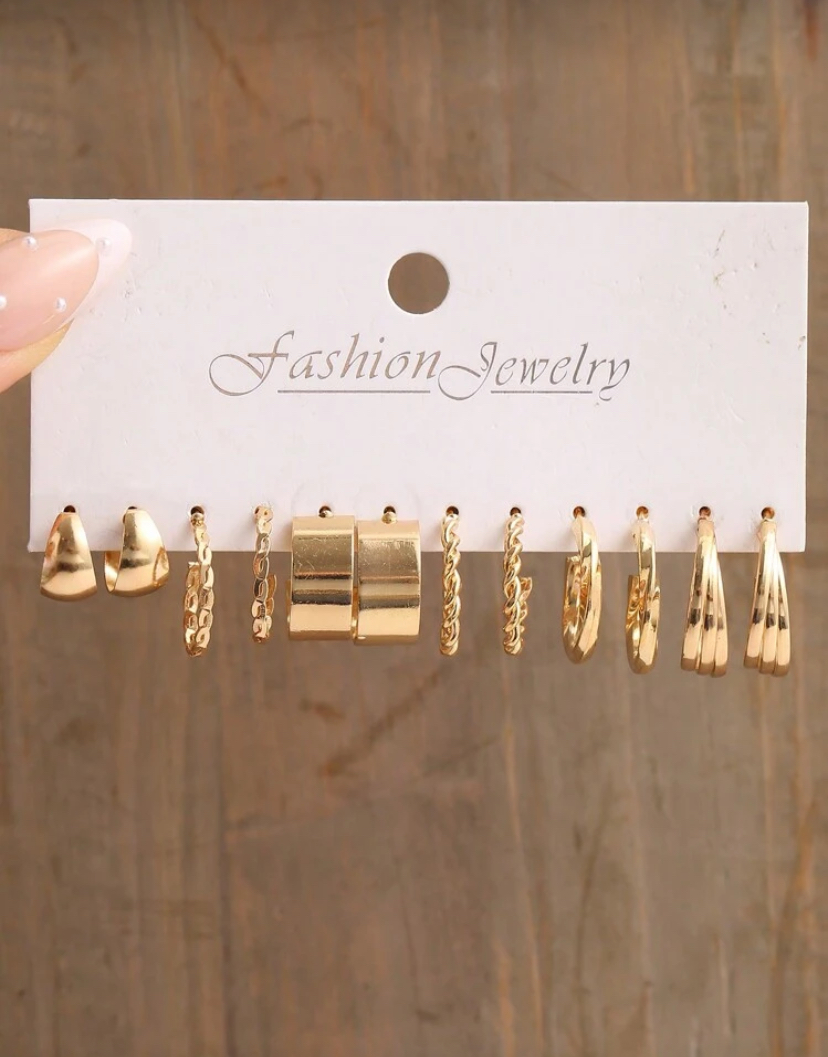 6Pairs/ 12pcs Fashion Jewelry Earrings, Small Hoop Earrings